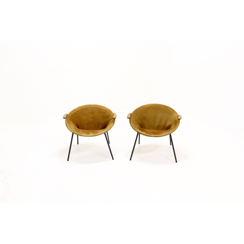 Set of 2 vintage "Balloon" armchairs by Hans Olsen for Lea Design, Denmark, 1960s