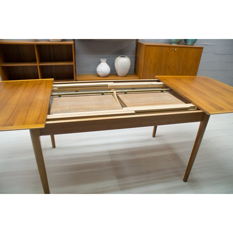 Grande table à repas vintage extensible de Lübke, 1960