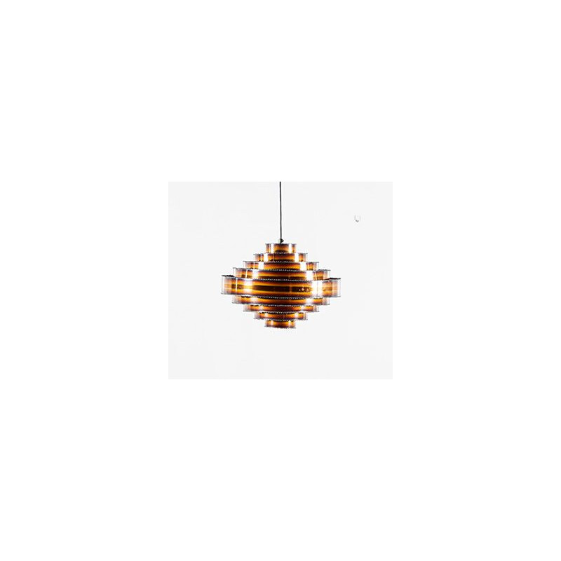 Vintage copper pendant lamp by Svend Aage Holm Sorensen for Holm Sarensen, 1960