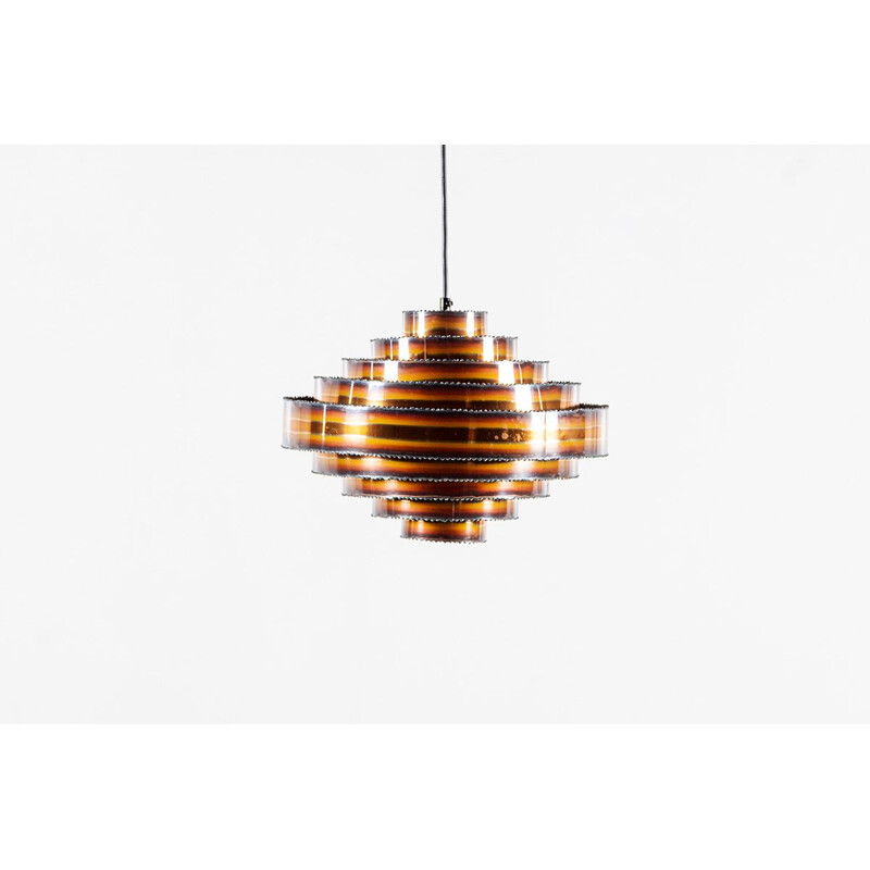 Vintage copper pendant lamp by Svend Aage Holm Sorensen for Holm Sarensen, 1960