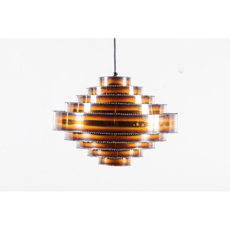 Vintage copper pendant lamp by Svend Aage Holm Sorensen for Holm Sarensen, 1960