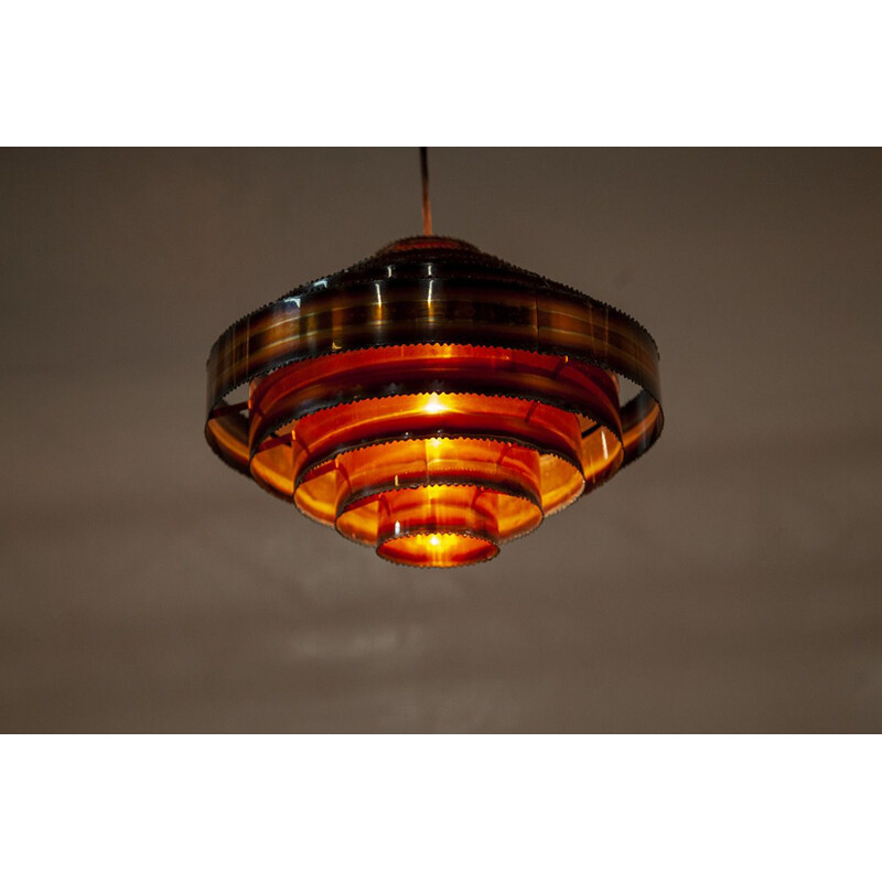 Vintage copper pendant lamp by Svend Aage Holm Sorensen for Holm Sarensen, 1960