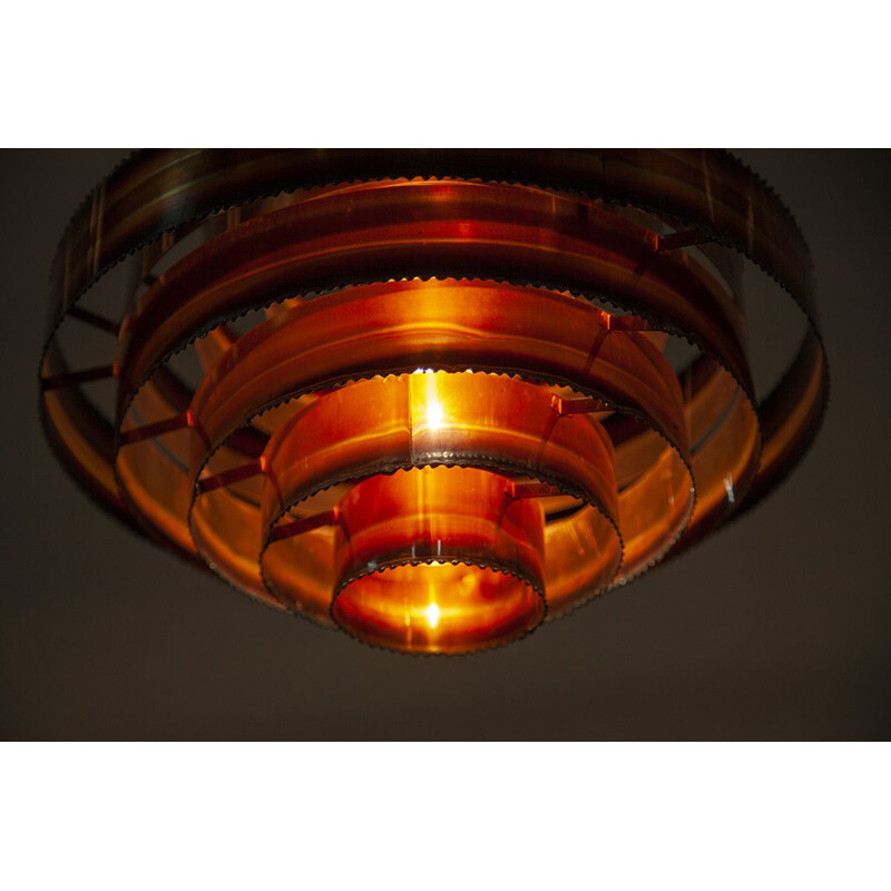 Vintage copper pendant lamp by Svend Aage Holm Sorensen for Holm Sarensen, 1960