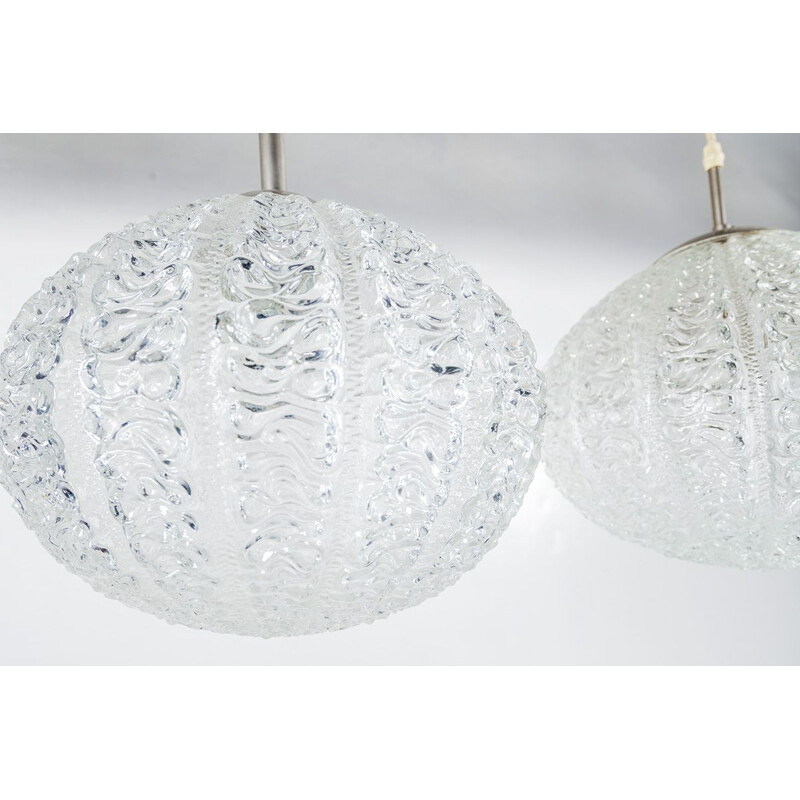 Vintage glass pendant lamp from Doria Leuchten, 1960s 