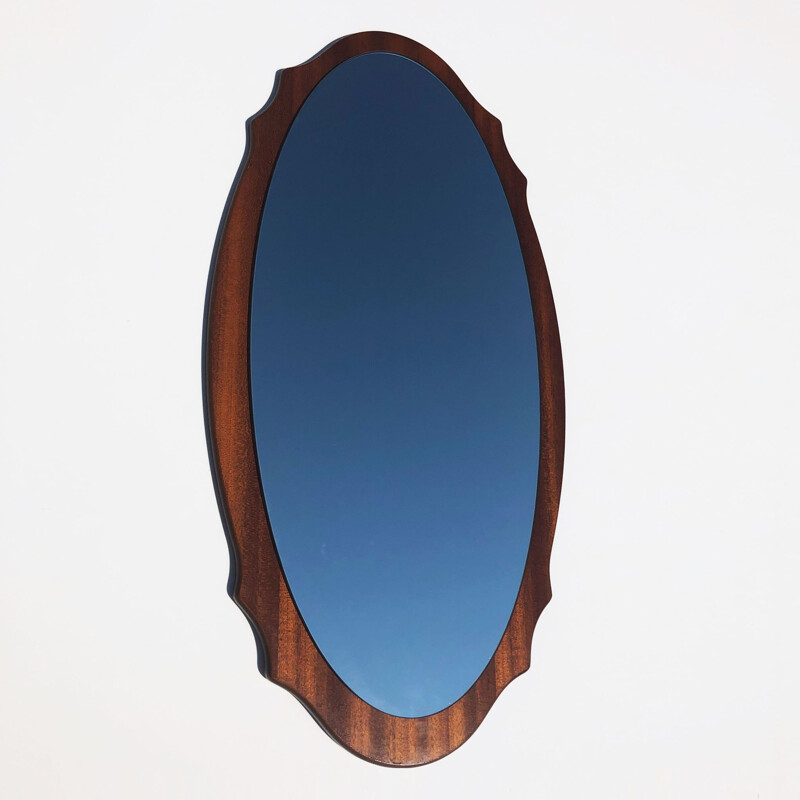 Large scandinavian vintage wall mirror in teak, Denmark, 1960 