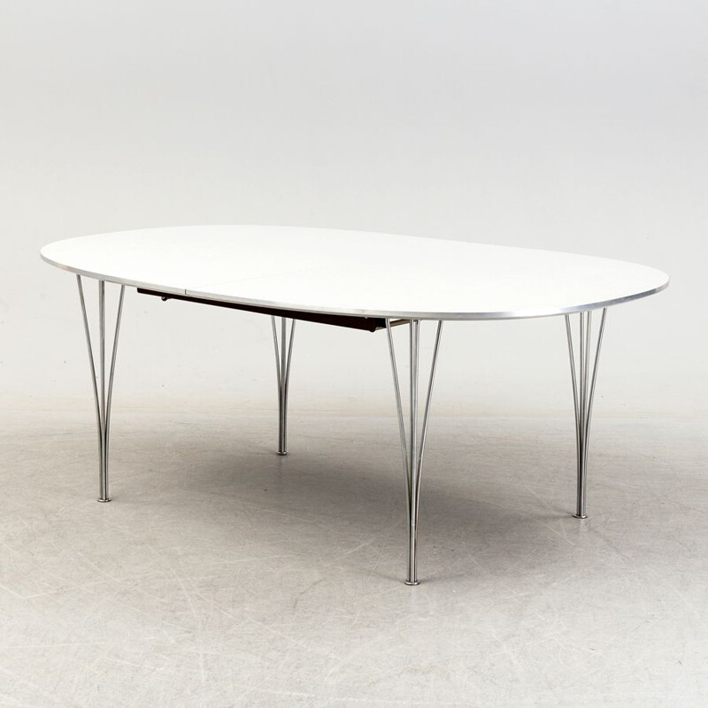 Table vintage "Super Ellipse" a rallonge par Piet Hein Pour Fritz Hansen