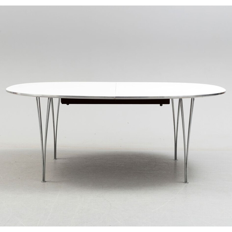 Vintage "Super Ellipse" uitschuifbare tafel van Piet Hein Voor Fritz Hansen