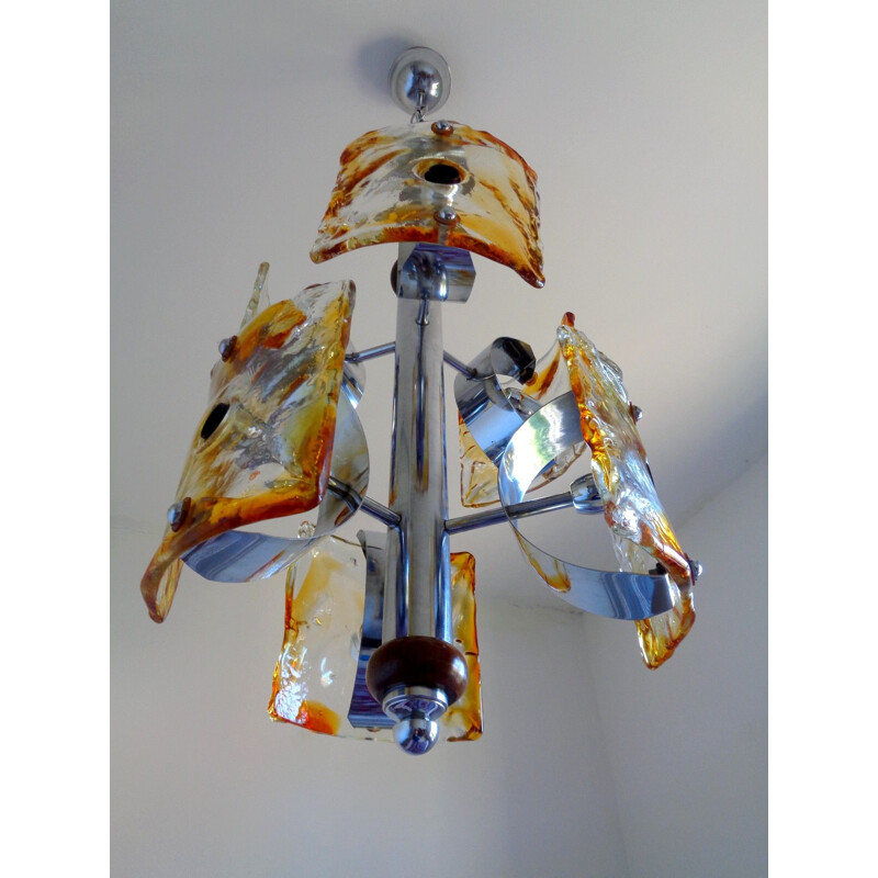 Vintage Mazzega chandelier from Murano, 1970