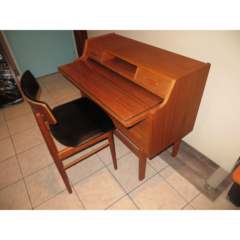 Vintage danish teak secretary A.W.Iversen 1960