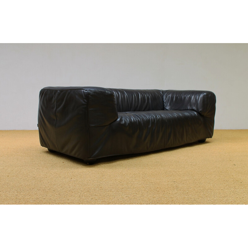 Monti black leather sofa, Gerard VAN DEN BERG - 1980s