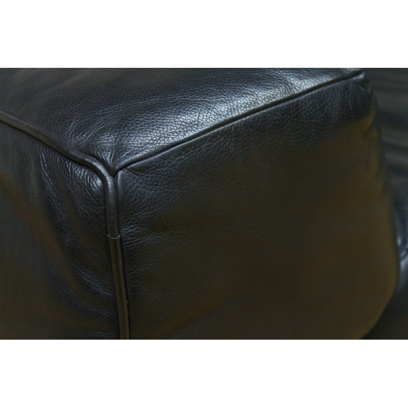 Monti black leather sofa, Gerard VAN DEN BERG - 1980s