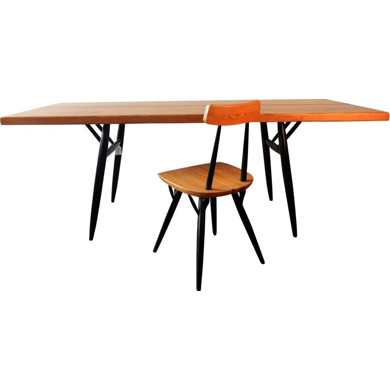 Vintage Pirkka dining table by Ilmari Tapiovaara for Laukaan Puu, Finland 1950