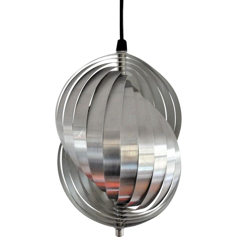 Vintage spiral kinetics pendant lamp by Henri Mathieu, France 1960