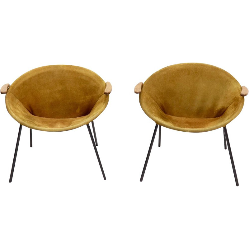 Set of 2 vintage "Balloon" armchairs by Hans Olsen for Lea Design, Denmark, 1960s