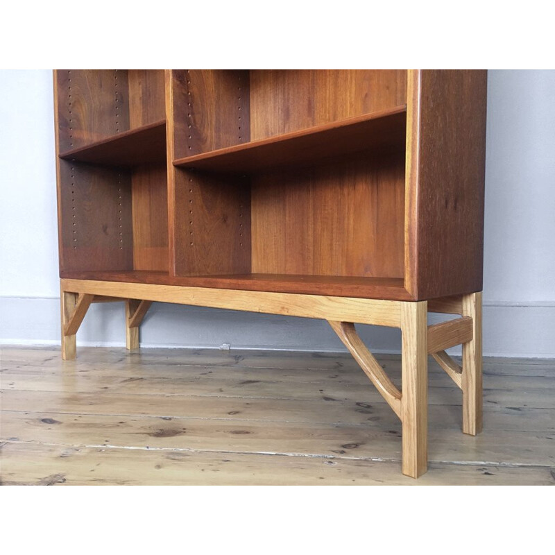 Pair of vintage Teak and Oak Bookcases by Borge Mogensen, Denmark, c.1960