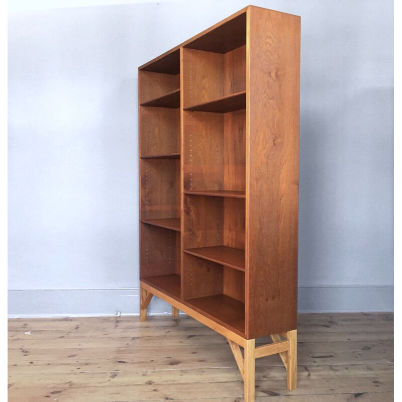 Pair of vintage Teak and Oak Bookcases by Borge Mogensen, Denmark, c.1960