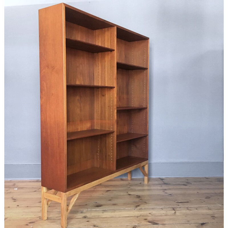 Pair of vintage Teak and Oak Bookcases by Borge Mogensen, Denmark, c.1960