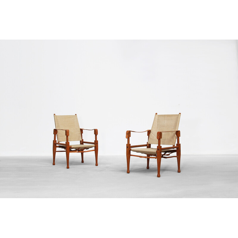Pair of Lounge Safari Chairs by Wilhelm Kienzle for Wohnbedarf, Switzerland