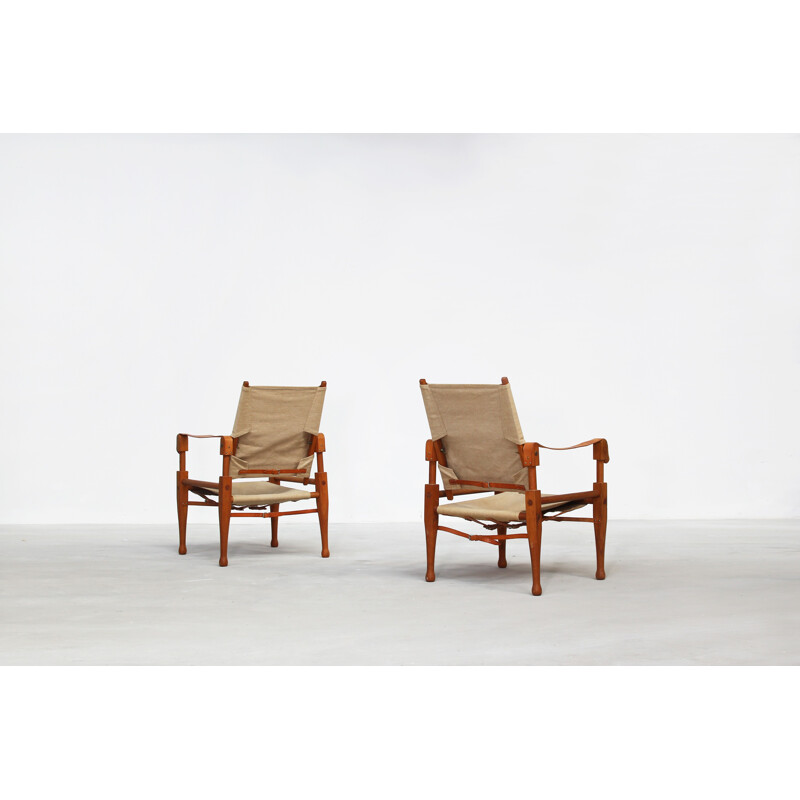 Pair of Lounge Safari Chairs by Wilhelm Kienzle for Wohnbedarf, Switzerland