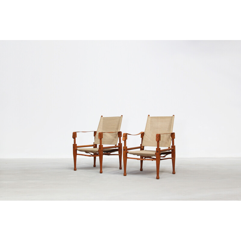 Pair of Lounge Safari Chairs by Wilhelm Kienzle for Wohnbedarf, Switzerland