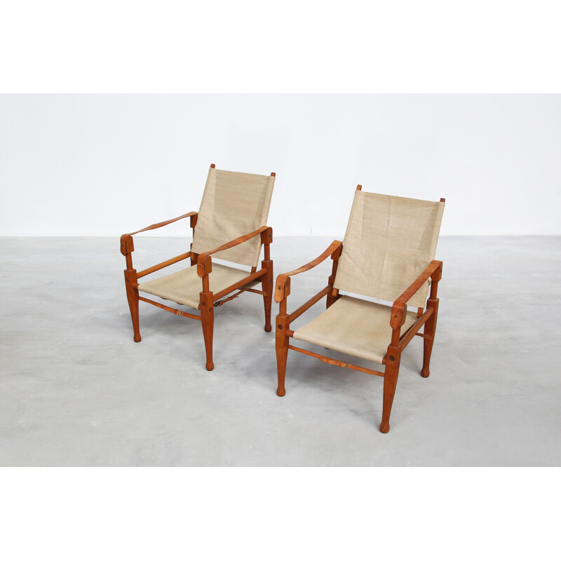 Pair of Lounge Safari Chairs by Wilhelm Kienzle for Wohnbedarf, Switzerland