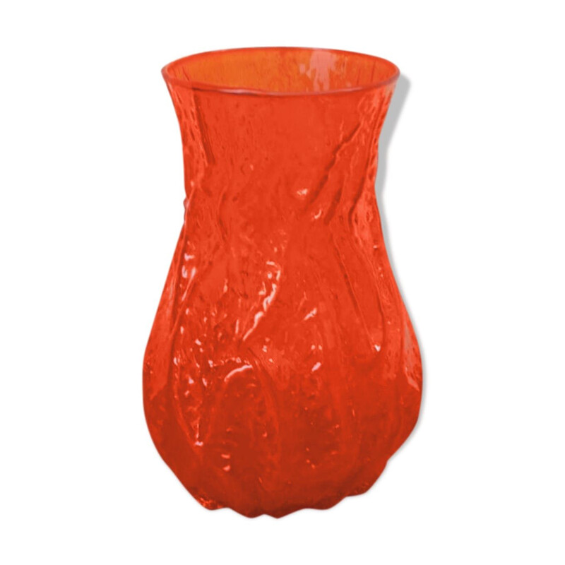 Vase vintage en verre orange, 1960