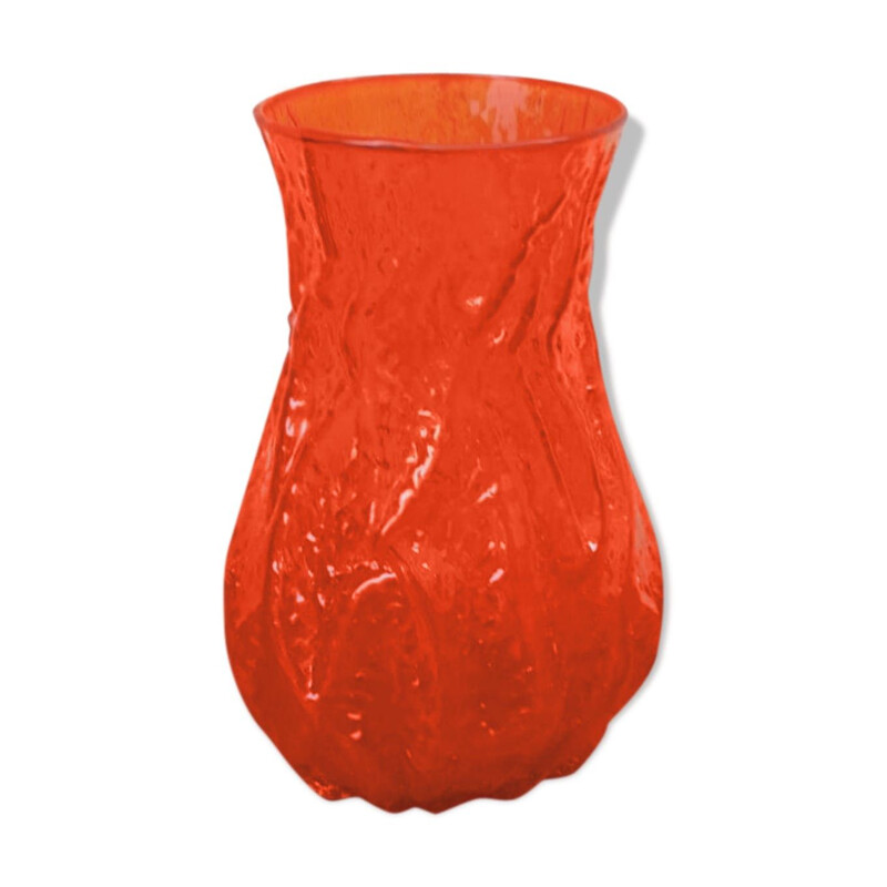 Vintage vase in orange glass, 1960s