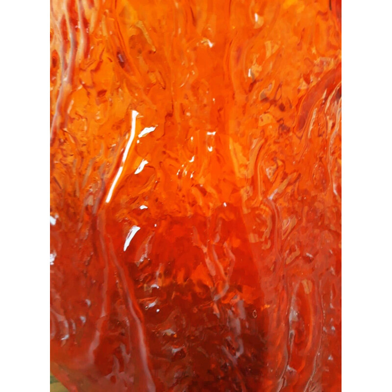 Vintage vase in orange glass, 1960s