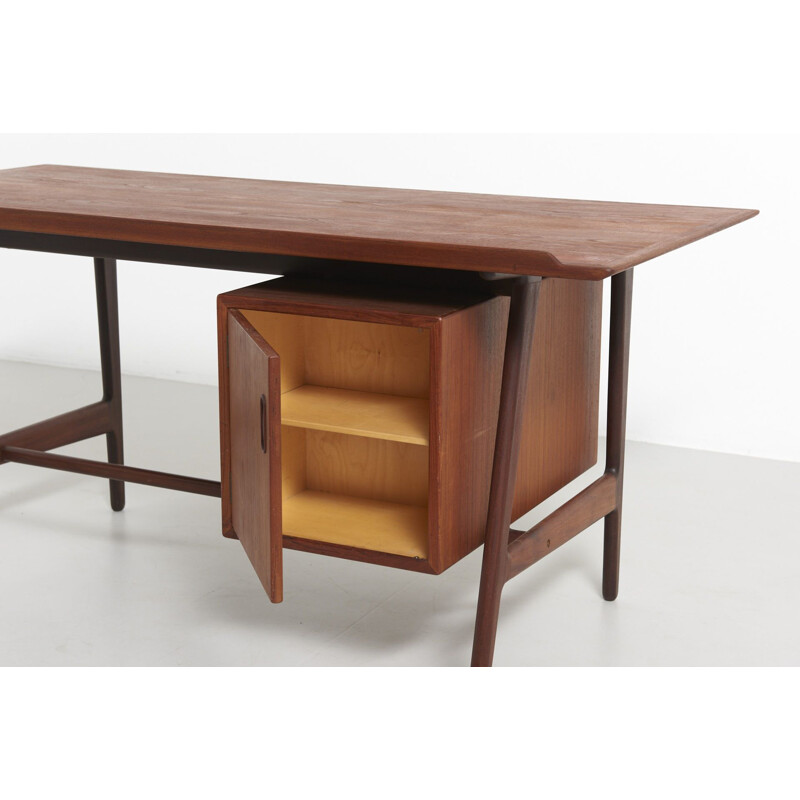 Vintage teak desk by Arne Vodder for Vamo, Denmark, 1960s