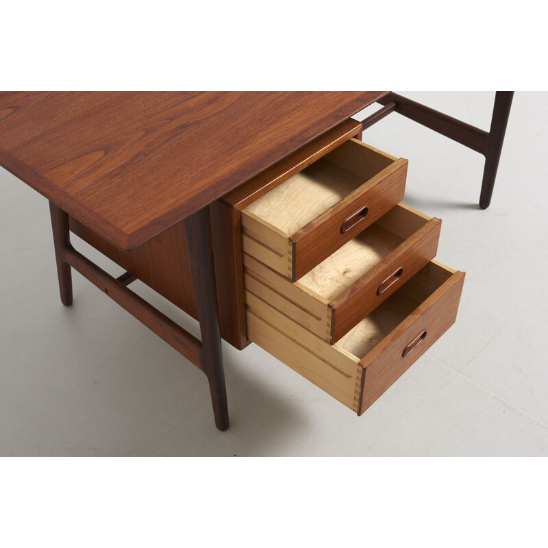 Vintage teak desk by Arne Vodder for Vamo, Denmark, 1960s