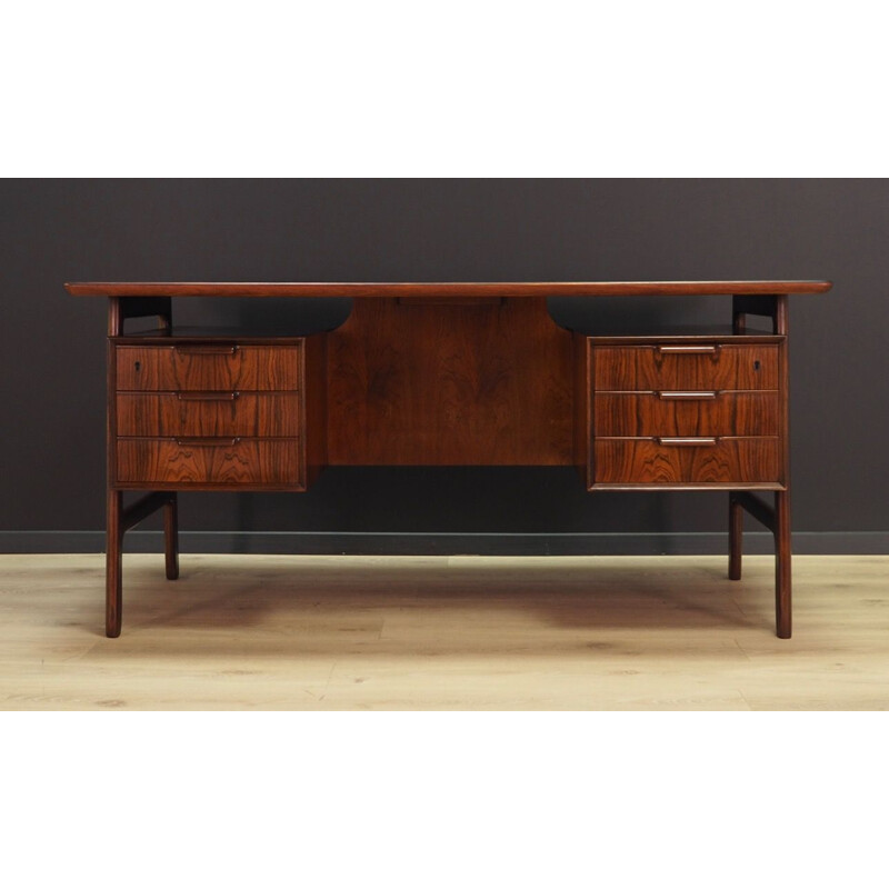 Vintage rosewood desk by Omann Jun, Denmark, 1960-70s