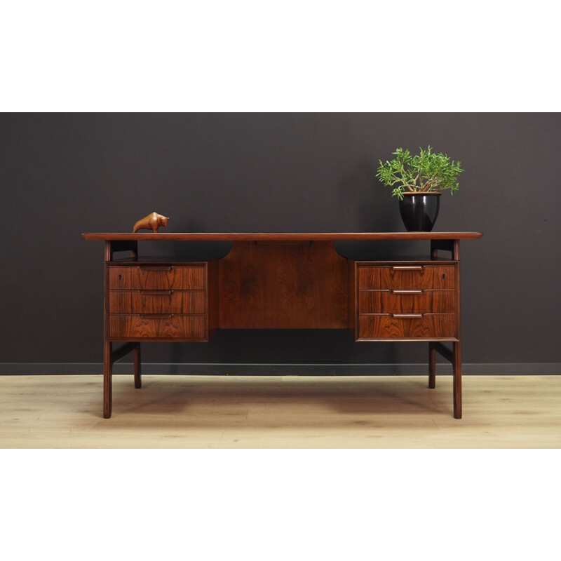 Vintage rosewood desk by Omann Jun, Denmark, 1960-70s