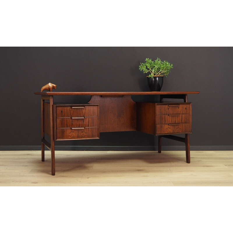 Vintage rosewood desk by Omann Jun, Denmark, 1960-70s