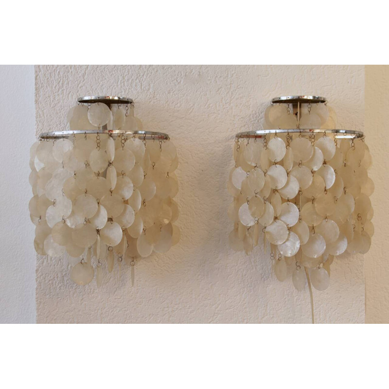 Pair of wall lamps in mother-of-pearl, Verner PANTON - 1960s