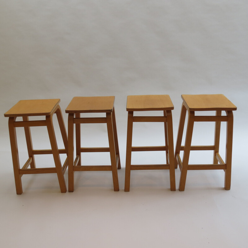 Vintage laboratory school stools by James Leonard for Esavian UK 1970