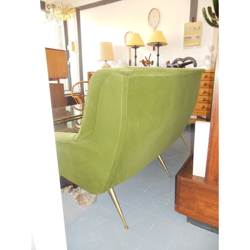 Vintage olive green sofa - 1960s