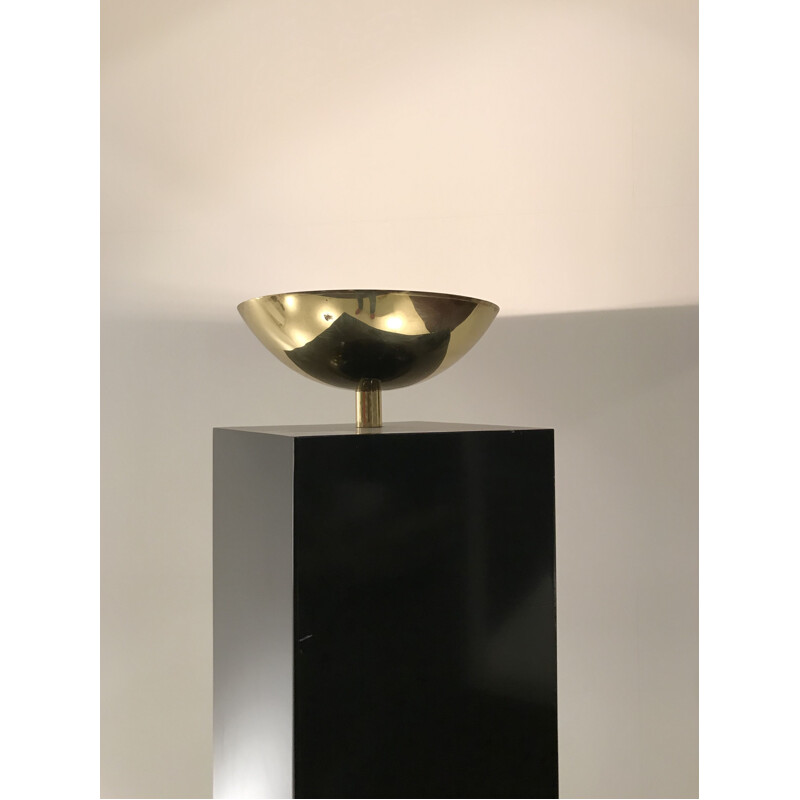 Vintage metal and brass lamp, Michel Boyer 1970