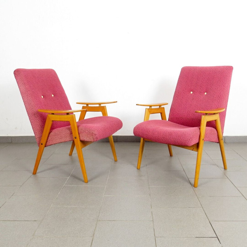 Pair of Vintage armchairs by Jaroslav Smidek, Czechoslovakia, 1960