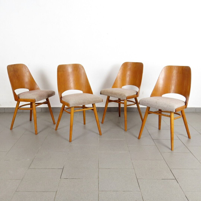 Set of 4 dining chairs by Ton, Czechoslovakia, 1960