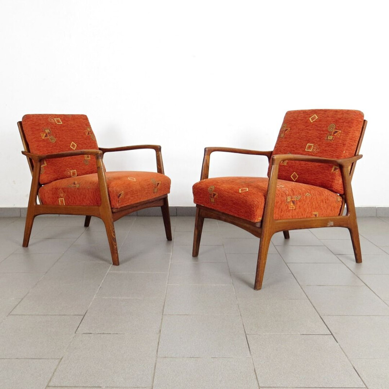 Pair of vintage armchairs by ULUV, 1960