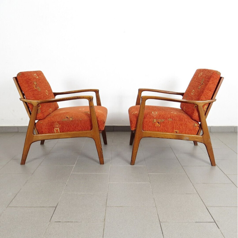 Pair of vintage armchairs by ULUV, 1960