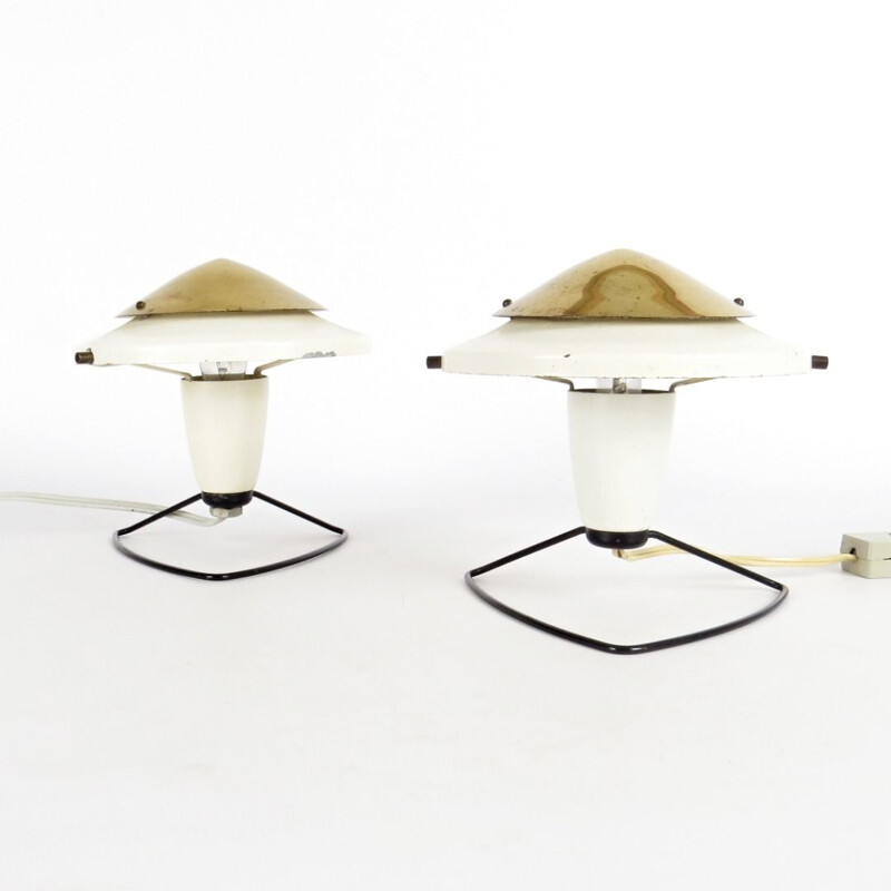 Pair of 2 vintage lamps by Zukov, 1960