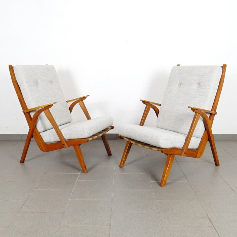 Pair of vintage armchairs by ULUV, 1960