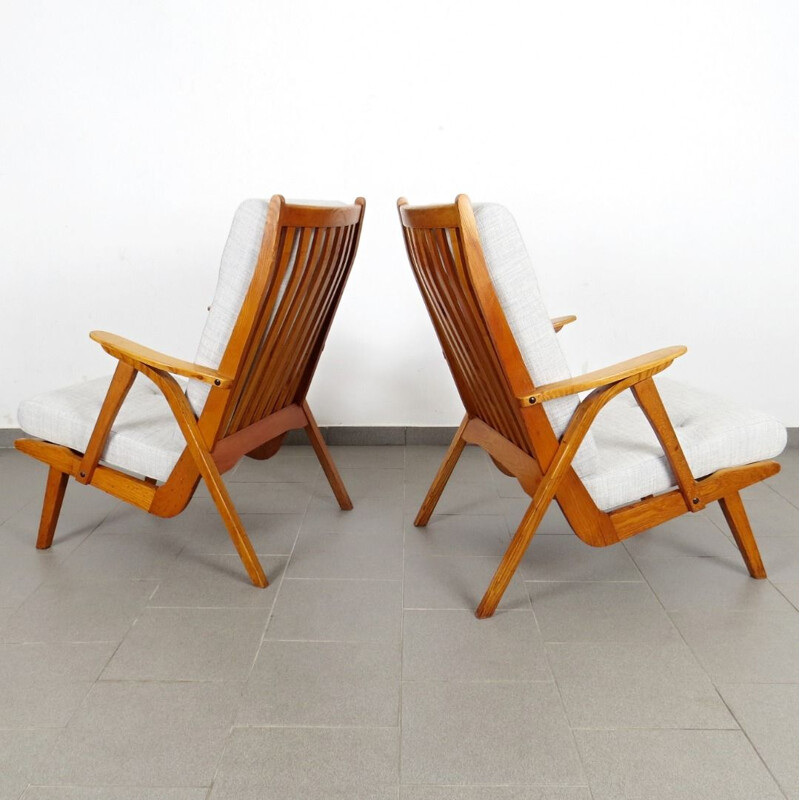 Pair of vintage armchairs by ULUV, 1960