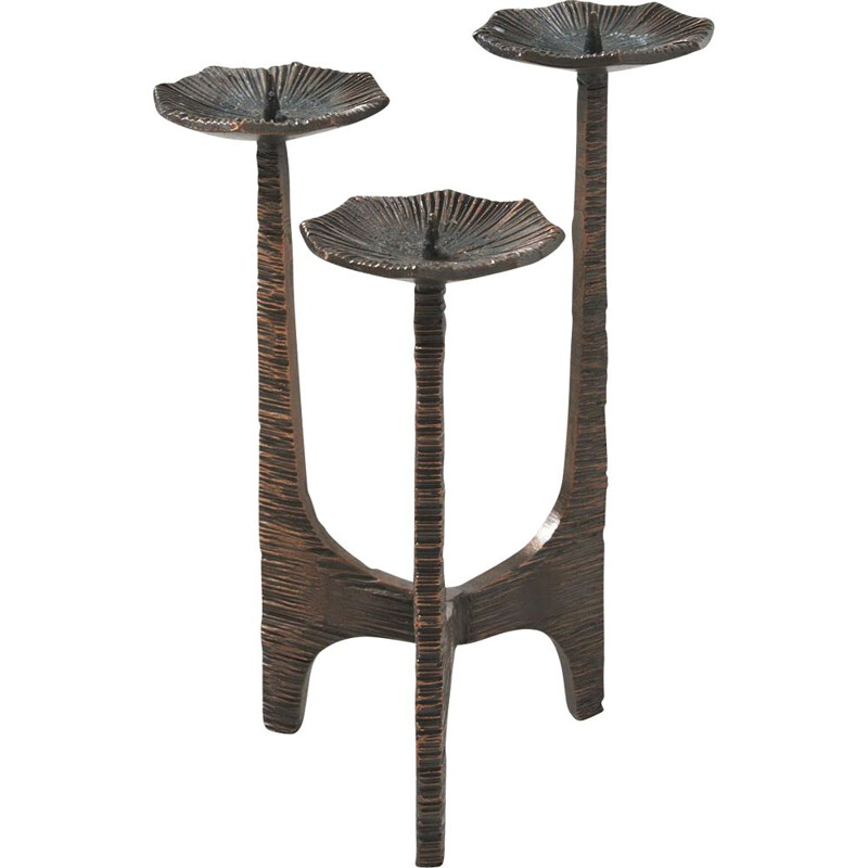 Vintage metal candleholder, 1970s