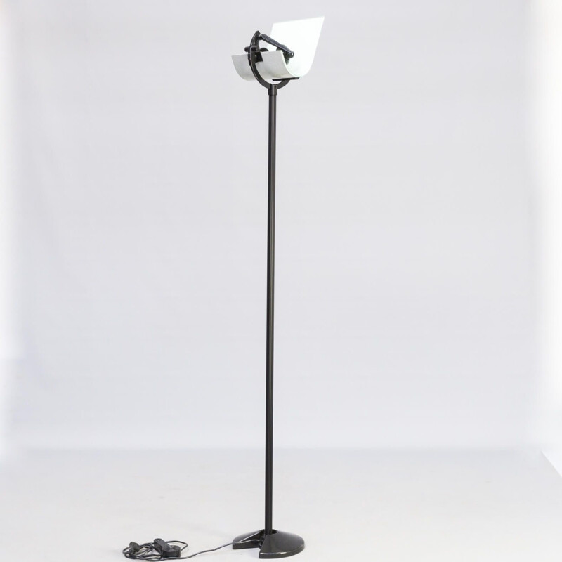 Vintage metal and glass floor lamp for Prandina, 1980