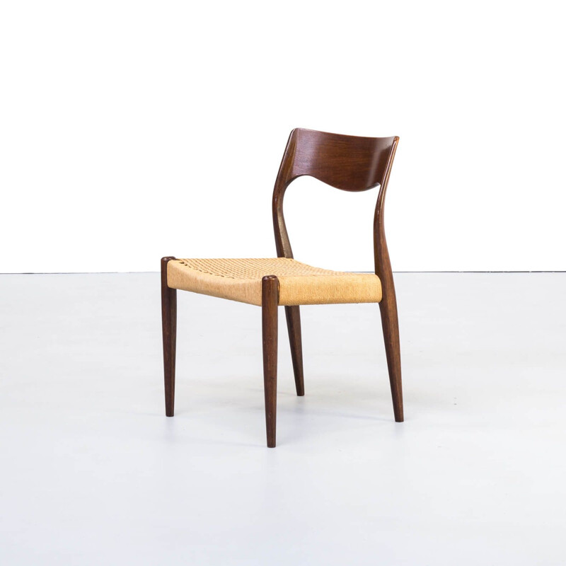 Set of 6 vintage dining chairs model 71 by Niels Otto Møller for J.L. Møller 