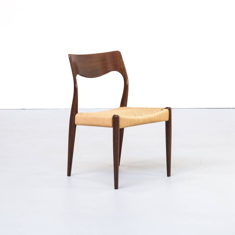 Set of 6 vintage dining chairs model 71 by Niels Otto Møller for J.L. Møller 