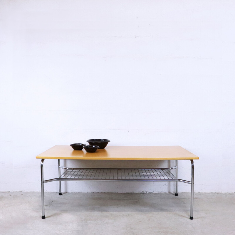 Vintage wood and metal coffee table, 1990