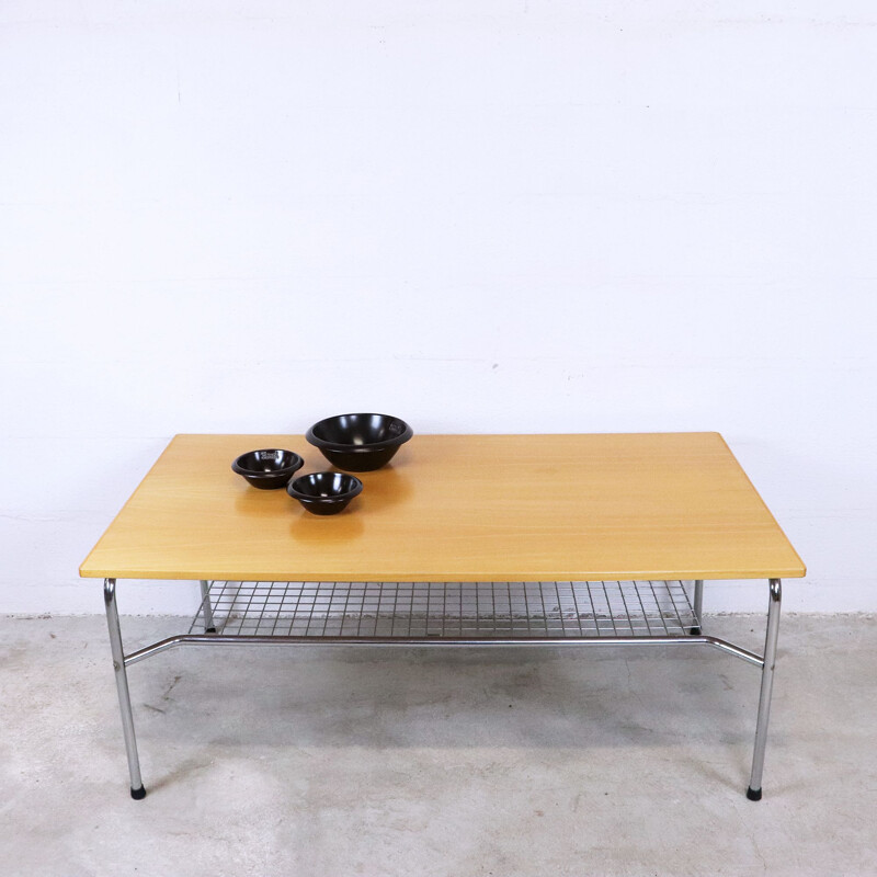 Vintage wood and metal coffee table, 1990